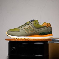 sepatu sneaker new balance 574 green orange - bubble wrap