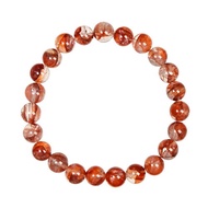 【正佳珠寶】膠花水晶 高品錦鯉紅膠花水晶 8.4-8.8mm 膠花手珠