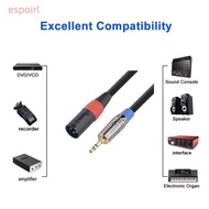 ESPOIR 3PIN XLR Male to 3.5mm Cable, Male to Male Lossless 3.5mm TRS to XLR Cable, Flexible Noise Re
