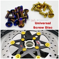 Screw Disc KingDrag Universal M8x20 Skru Titanium Piring Plate Rainbow Gold MT15 Y16ZR Y15ZR LC135 V