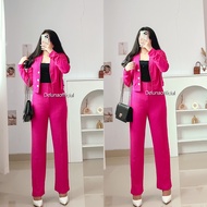 Deluna - Setelan Wanita Knit Premium Casey 2in1 Outer + Pants