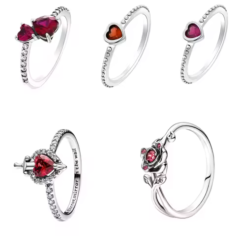2024 Hot Sale Rings Rose Red piercing arrow ring 6 7 8 9 Size fit Lover's Holiday Gift Jewelry