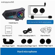 eatopyourb6] MOFOX Y12 Pro Motorcycle Inte Headset 2 Rider  Communication Handsfree Music Share Supp