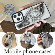 Ins 3d Metal Fish Bone Clear Phone Case For Iphone 16 15 14 13 12 11 Pro Max Plus Punk Chic O9s0
