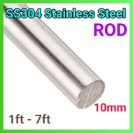 10mm ROD Stainless Steel 304 (1ft-7ft) (ROD)