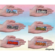 Ashgianly I LOVE BRUNEI RECTANGLE KEYCHAIN NEW SOUVENIR