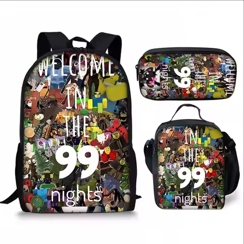 Luxury Popular Funny 99 days in the forest 3D Printed 3pcs/Set pupil School Bags Laptop Daypack Back