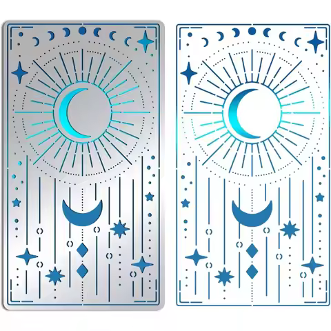 Moon Sun Metal Journal Stencils Star Stainless Steel Stencils Templates for Drawing Wood Burning Pyr