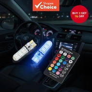 T10 5050 LED Bulb Car RGB Multicolour 6 SMD Waterproof with Remote Control LED Parking Light