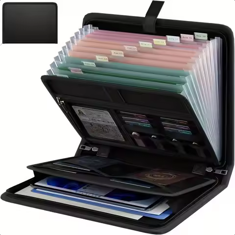 Waterproof Zipper Document Organizer,26 Compartment Waterproof Zipper Case with Labels,Document Orga