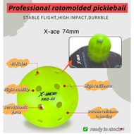 X- ace 40 Hole 74MM Pickleballs / Outdoor Courts Competition Ball / Durable Tournament Pickle Ball