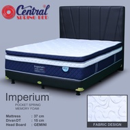 spring bed central imperium pocket plushtop pillowtop mattress only - divan hb gemini 200 x 200 cm