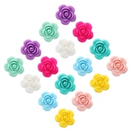 【Hot ticket】 5pcs/lot Baby Flower Silicone Beads Bpa Free Baby Teethers Teething Toys Cute Rose Beads Accessories For Pacifier Clips Chain