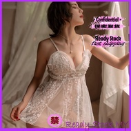 Ready Stock Baju Tidur Seksi,Baju Wanita Sexi Sexy Lingerie 情趣内衣 性感睡衣 透视蕾丝诱惑 网纱美背花边睡裙 Dua Warna