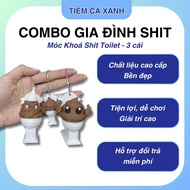 COMBO 6 CUTE SHIT TOILET FAMILY KEYCHAINPiece - UNIQUE DESIGN, SHARP 3D PRINT, PREMIUM QUALITY