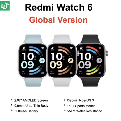 Global Version Xiaomi Redmi Watch 6 Smartwatch 2.07" AMOLED Display Ultra-slim 9.9mm Body 24-Day Bat
