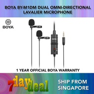 BOYA BY-M1DM Dual Lavalier Microphone (For Mobile Devices， Smartphones， PC， Camera， Camcorders， Audi