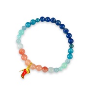 時尚佳人 瑪瑙 天河石 海藍寶 青金石 藍磷灰石 黃金小紅靴吊墜