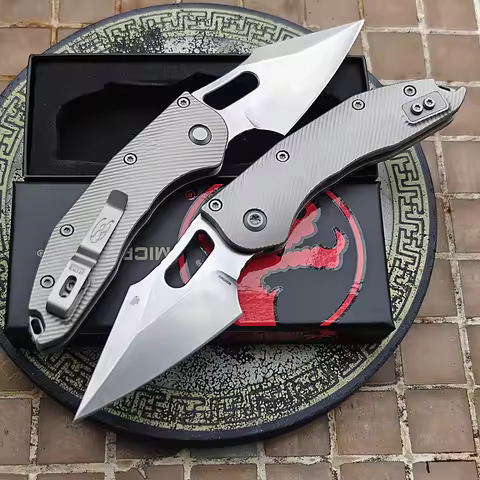 JUFULE 2025 Stitch RamL Manual Titanium Handle Ceramics Bearing Mark M390MK Blade Hunt Outdoor Fish 