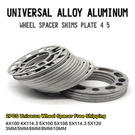 2Pieces Universal Car Wheel Axle Hub Alloy Aluminum 3mm 5mm 8mm 10mm Wheel Spacer Shims Plate 4/5lug STUD For 4x100 4x114.3 5x100 5x108 5x114.3 5x120