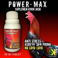 POWER MAX suplemen ayam jago anti lesu rahasia ayam juara termurah ini 50 kapsul