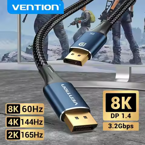 Vention 8K DisplayPort 1.4 Cable for TV 4K144Hz 32.4Gbps HDR DisplayPort to DP for PC Computer Gamin