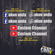 cutting sticker nama akun fb,ig,youtube anda custom 1 set