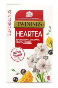 川寧 - Superblends Heartea 養生機能茶 黑加侖子迷迭香蜜糖洛神花和維他命B1 20茶包- 平行進口