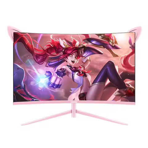 27Inch 1800R curved pink monitor Computer Screen 1K165HZ DISPLAY Gaming Monitor HDMI+DP+USB VA PANEL