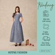 Huong Fashion plaid collar dress
