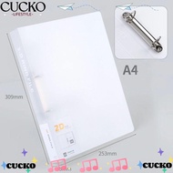 CUCKO Binder File Folder, D-shaped Office Document Transparent Folder, 2 Holes Plastic Lever Arch Fi