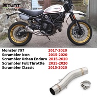 Motorcycle Exhaust Middle Link Pipe Muffler Connection Tube Slip On For Ducati Scrambler 800 2015-2