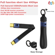Mini Portable Travel Fully Functional USB4 Short Cable 40Gbps Data Transmission Dual 4K/8K Monitor P
