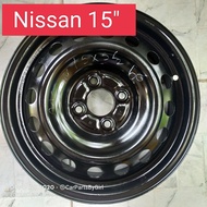 ล้อกะทะNissan ขอบ15x5-1/2 #ดุม60.1 #4รู100 สำหรับAlmera March As the Picture One