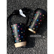 [ins Starbucks Cup] Starbucks Cup Colorful Polka Dot Kate Spade Mug Saucer Thermos Cup Gift Box Set Portable Cup Retro