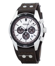 [CreationWatches] Fossil Cuff Chronograph Men's Brown Leather Strap Watch CH2565