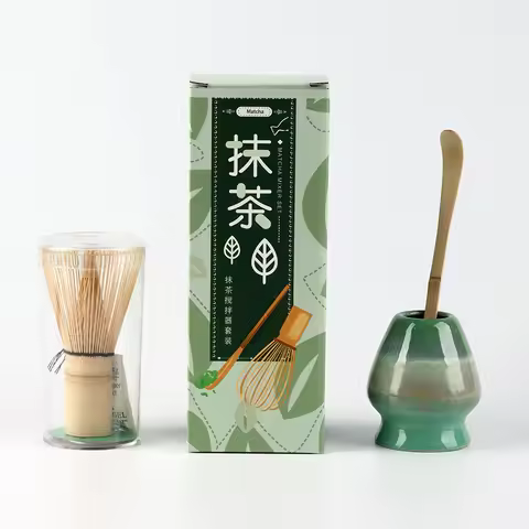 3 PCS Premium Bamboo Matcha Whisk Kit Hundred Prongs Chasen Scoop Japanese Traditional Tea Making Ho