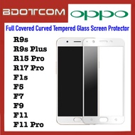 Full Covered Curved Tempered Glass Screen Protector for Oppo R9s / R9s Plus / R15 Pro / R17 Pro / F1s / F5 / F7 / F9 / F11 / F11 Pro (White)