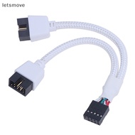 [letsmove] Audio HD Extension Cable For PC DIY 10cm Computer Motherboard USB Extension Cable 9 Pin 1 Female To 2 Male Y Splitter [Ready Stock]