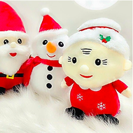 Thú nhồi bông ông già Noel, bà già Noel, người tuyết đáng yêu - Size 22cm - Quà tặng Noel đón giáng 