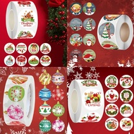 1 Roll Christmas Stickers Santa Claus Gingerbread Man Stickers Christmas Decorations Seal Labels Stickers For Christmas Gift Cards Envelopes Xmas Party Favors