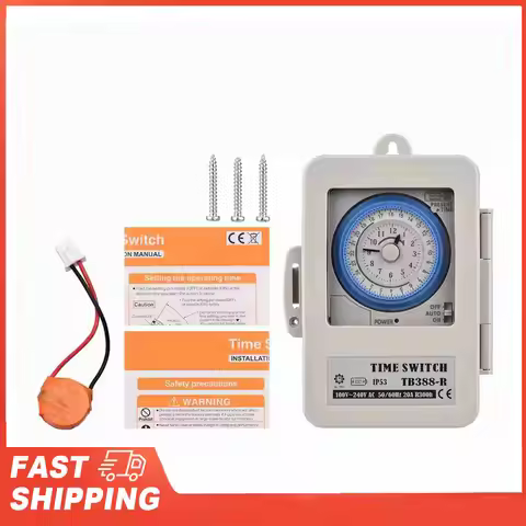 Mechanical 24 Hours Timer Switch IP53 Programmable Electrical Timer Switch Box AC 100-240V 15 Minute