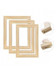 1入組畫布木框，適用於油畫，可提供堅固的帆布安裝工具，松木拼接裝飾內框，真實木材DIY組合框架，適用於無框畫布