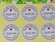 Gift Tag Greeting Card Cookies Thank you Handmade Love Stickers Label Heart Flower Christmas
