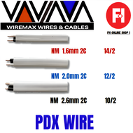 WIREMAX  PDX Non - Metallic #14/2 (1.6mm/2C) #12/2 (2.0mm/2C) #10/2 (2.6mm/2C) Sold Per 1 Meter  Hig