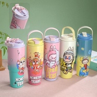 Matata Wholesale - Macaroon Tumbler Gradient Tumbler With Handle 890ml Aesthetic Stainless Tumbler