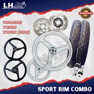 Y15 Y16 SPORT RIM 3 BATANG ENKEI WHITE TYRE EMAX YAMAHA Y15ZR Y16ZR 160/160/17