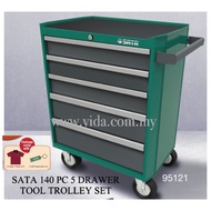 SATA 95121P-5  140 PCS TOOLS SET WITH 5 DRAWER ROLLER CABINET