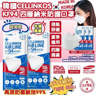 Cellinkos - 原箱100個 - 韓國 FFP2 Air Fresh 4層高防護納米牛油紙底KF94口罩 (經典款)