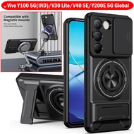 Slide Lens Funda for V30 Lite 4G Case Rotate Magnetic Ring Cover for Vivo Y200E V40 SE 5G Global Y10
